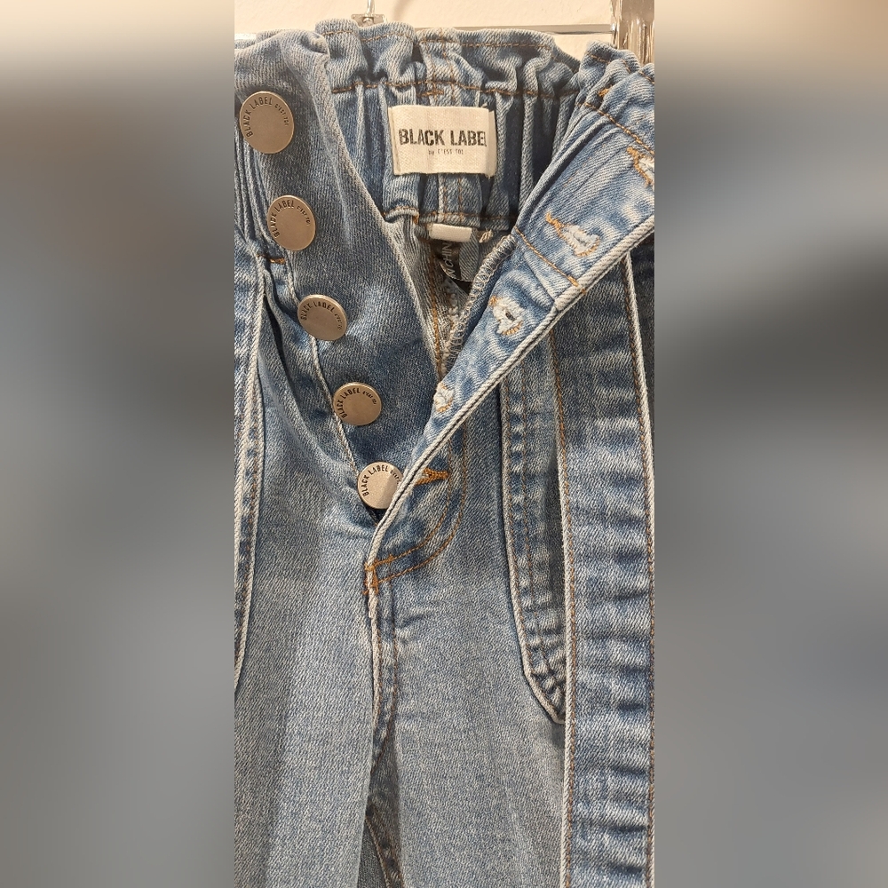 Black Label Blue Straight Leg Jeans Distressed - Picture 3 of 9